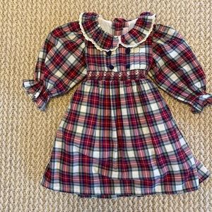 Darling Christmas tartan dress by La Coqueta, size 4